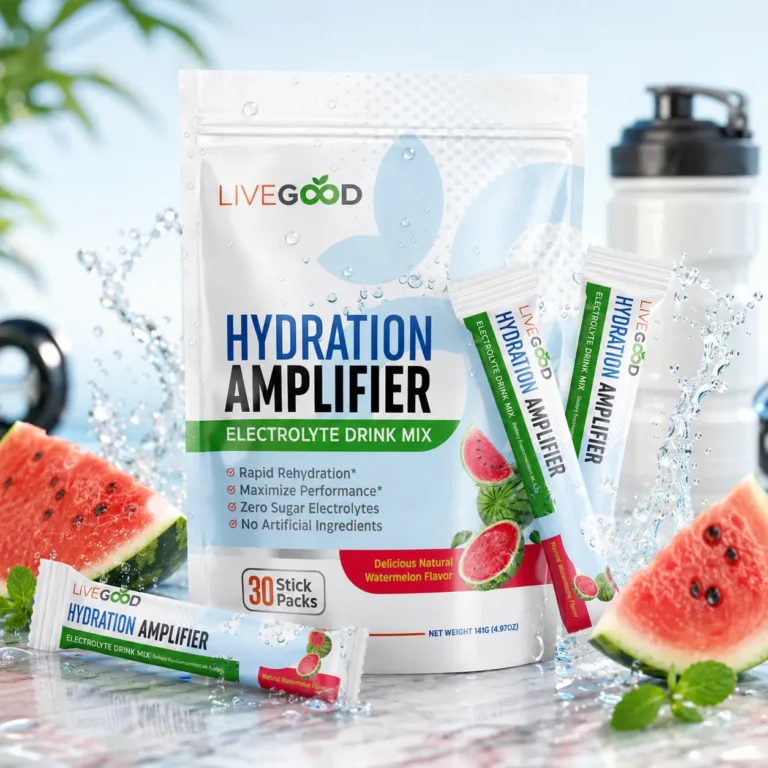 Électrolytes sport et Hydration Amplifier LiveGood pour l’hydratation